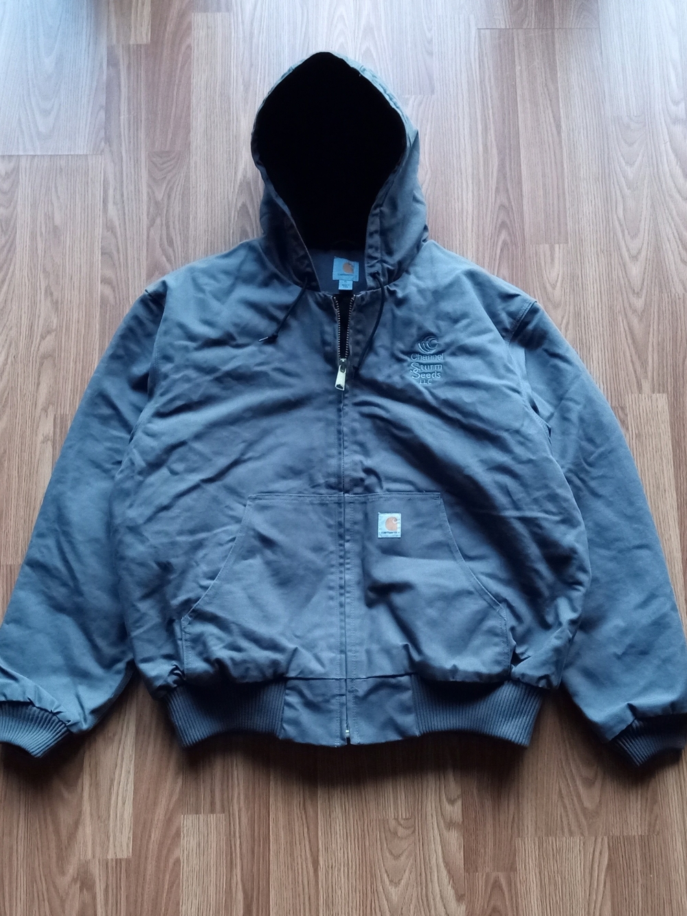 Carhartt Men’s Hooded Work Jacket in Gray Size XL